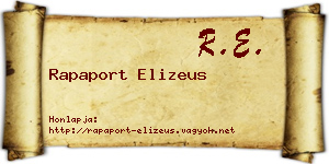 Rapaport Elizeus névjegykártya
